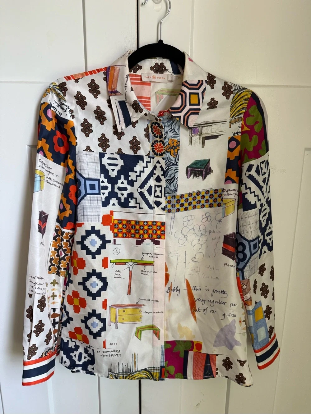 Tory Burch Sienna 100% Silk Twill Shirt in the 